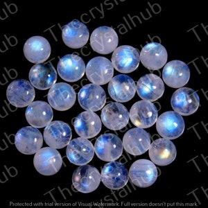 50 Pieces 5x5mm Natural Rainbow Moonstone Cabochon Round Shape Calibrated Size Gemstone Semi Precious Gemstone Cabochon