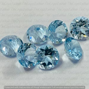 100% natuurlijke blauwe topaas ronde facetgeslepen edelsteen, gekalibreerde groothandel losse steen voor knutselen, ideaal cadeau voor sieradenmakers, 3 mm-10 mm