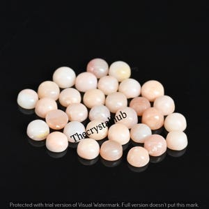 Natürlicher rosa Opal runder Cabochon | AAA Qualität kalibrierter loser Edelstein | Handgemachter polierter Stein für die Schmuckherstellung | Einzigartiges Geschenk