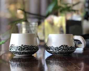 Handmade porcelain clay tea cups