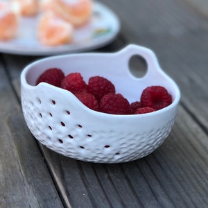 MADE -TO- ORDER Ceramic Handmade Berry Colander Bowl
