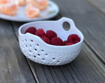 MADE -TO- ORDER Ceramic Handmade Berry Colander Bowl