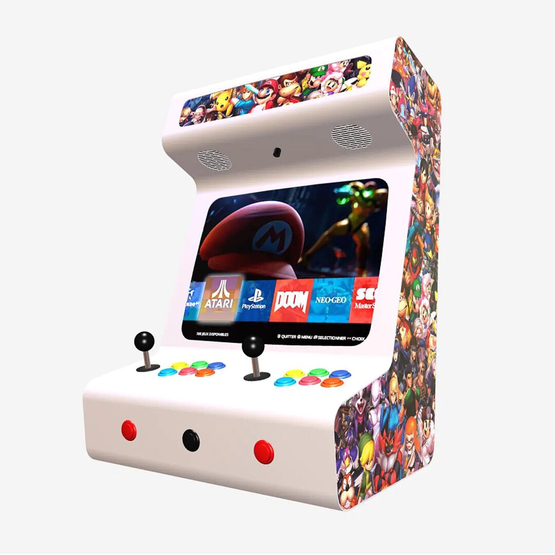 Stickers Borne D'arcade Super Smash Bros - Autocollant PM88 Pour Bartop - Fabriqué France