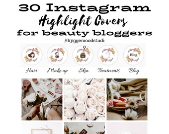 30 Floral Instagram Highlight Covers beauty bloggers Highlight Icons, Instagram story highlight icon covers,Social Media,Blogger,Influencer