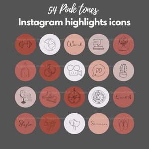 54 Pink tones line art Instagram Highlight Covers,Highlight Icons,Instagram story highlight icon covers,Social Media tools,Blogger Instagram
