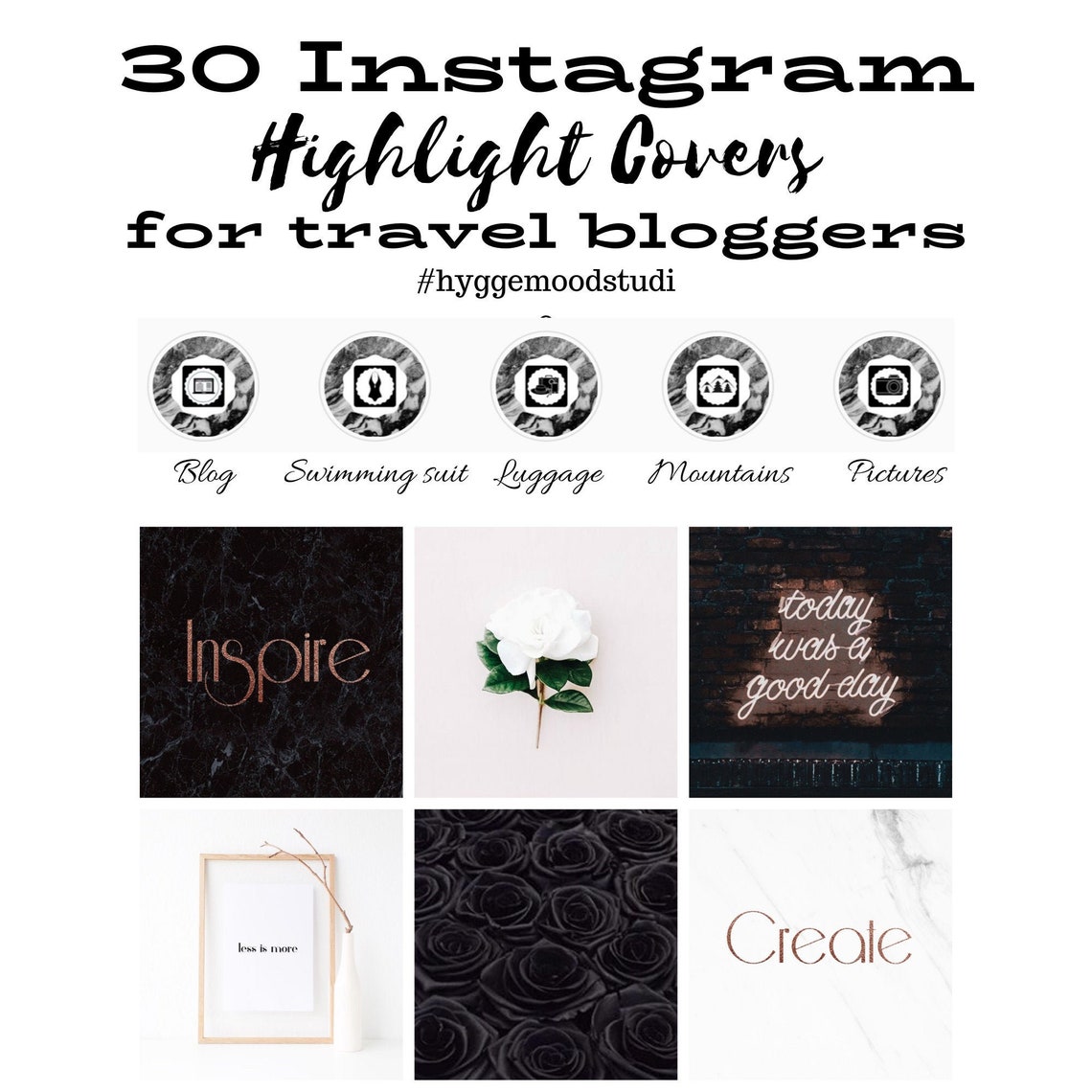 30 Marble Instagram Highlight Covers Travel Bloggers Highlight - Etsy