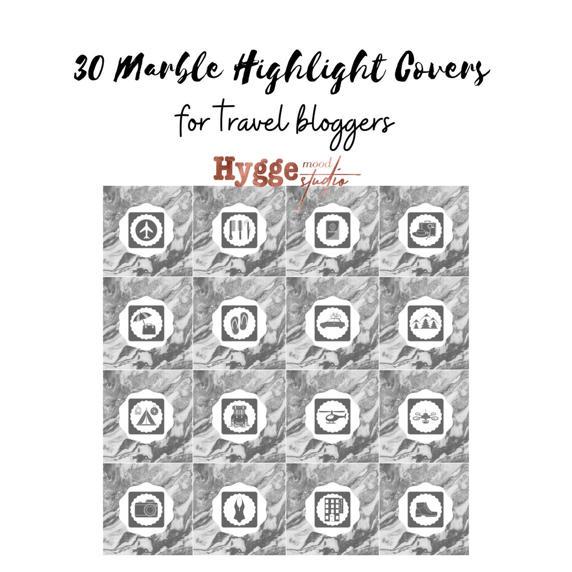 30 Marble Instagram Highlight Covers Travel Bloggers Highlight - Etsy