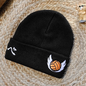 Anime Embroidered Beanie Hat, Anime Themed Skull Japanese Volleyball Winter Cap Gift for him & her, Anime Fan Gift