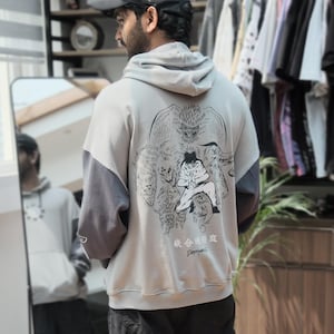 Sudadera con capucha vintage de algodón extragrande de Tokyo Jujutsu High Anime para hombre y mujer, sudadera con capucha de cosplay con estampado de Ten Shadows, regalo para amantes del anime.