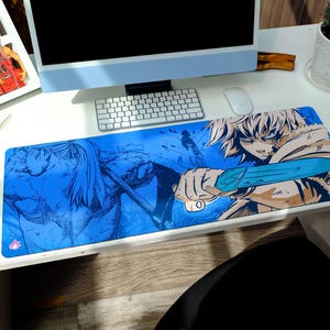 Anime Desk Mat, Japanese Manga Extra Large Anime Gaming Mouse Pad for Gift, Gift for Him, Gamer Desk Mat