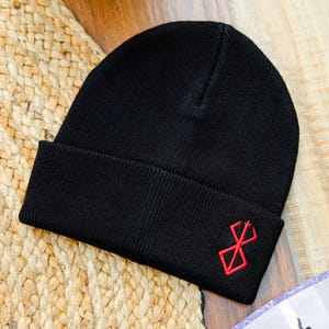 Anime Embroidered Beanie Hat, Anime Themed Skull Winter Cap Gift for him & her, Anime Fan Gift