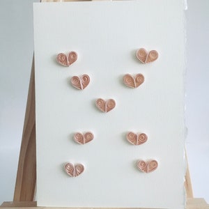 Hellrosa Papier Quilled Herz Valentinstag Blanko Grußkarten, Valentinstagskarten, Valentinstag