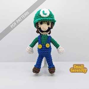 Super Mario&#39;s Luigi With Removable Hat Amigurumi Doll Crochet PDF Pattern