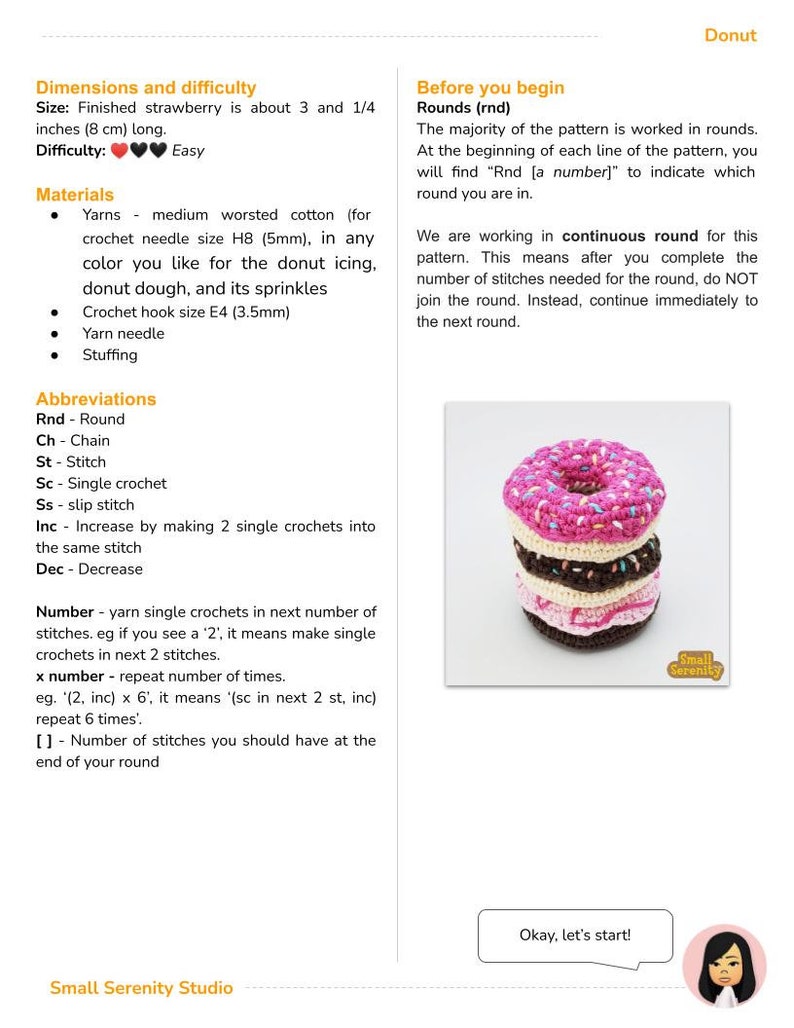 Easy Donut Crochet PDF Pattern image 4