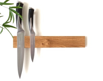 Knife Oak holder, Knife rack, Magnetic knife block,Magnetic knife strip,Magnetic wall mounted knife holder,Mounted holder for knife.