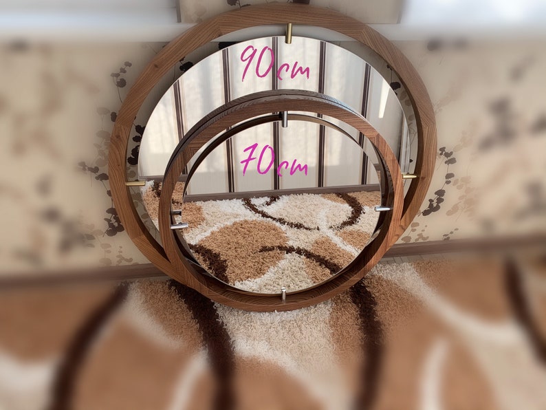White Oak Wall Round Mirror Wood Mirror Home Decor Stylish Etsy