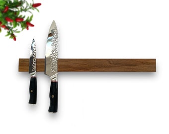 Knife  holder Natural Walnut, Knife rack, Magnetic knife block,Magnetic knife strip,Magnetic wall mounted knife holder.