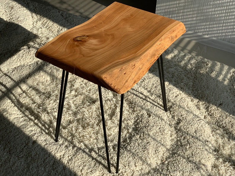 Coffee table wood Coffee table Slab Modern Hairpin Legs Mid Etsy