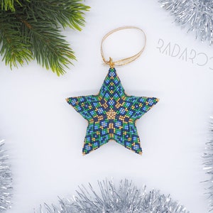 Beaded Peyote Star Ornament Christmas star Christmas ornament Christmas tree decoration Christmas garland Christmas Star