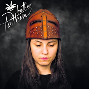 Medieval knight helmet leather pattern PDF - by LeatherHubPatterns image 7