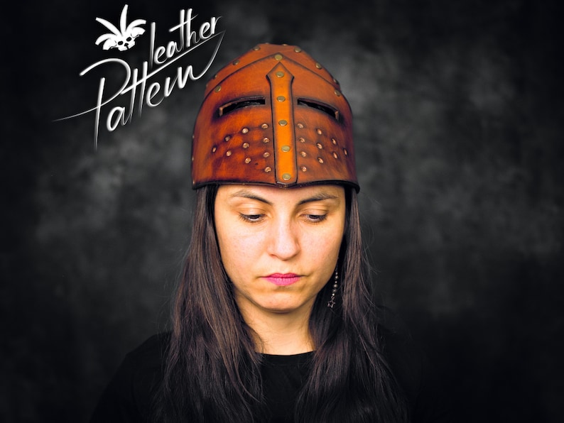 Medieval knight helmet leather pattern PDF - by LeatherHubPatterns image 7
