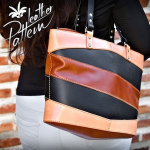 Tantchen Handtasche Leder Schnittmuster PDF - by LeatherHubPatterns