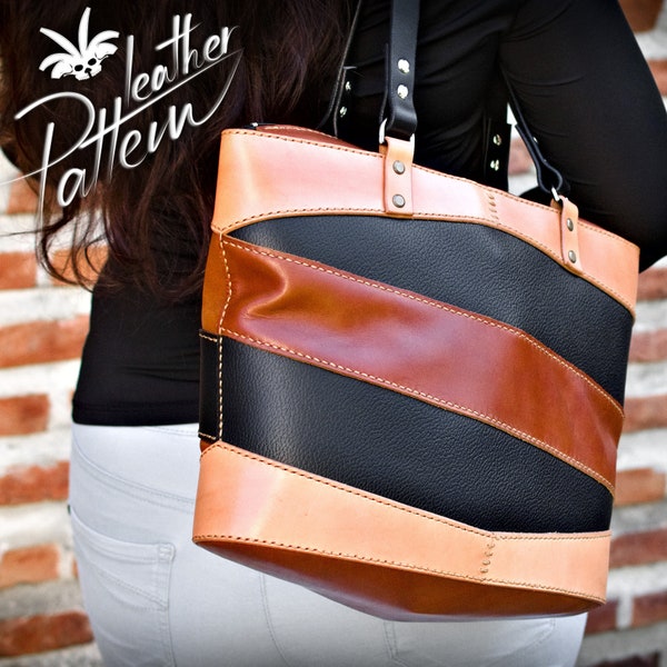 Auntie's handbag leather pattern PDF - by LeatherHubPatterns