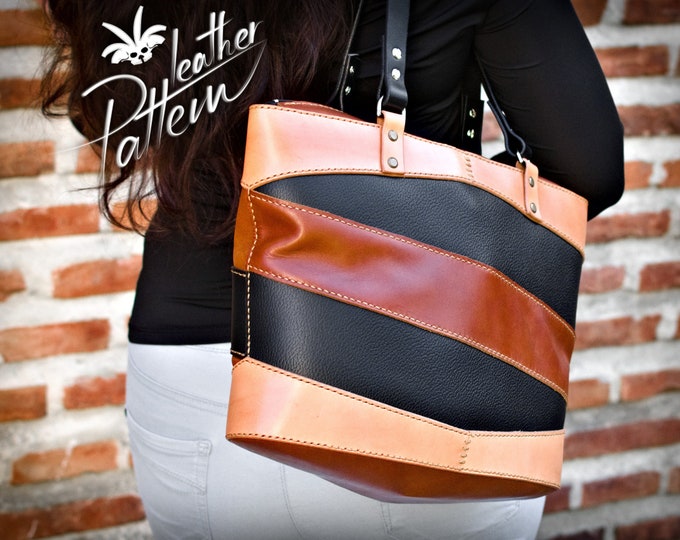 Auntie's handbag leather pattern PDF - by LeatherHubPatterns
