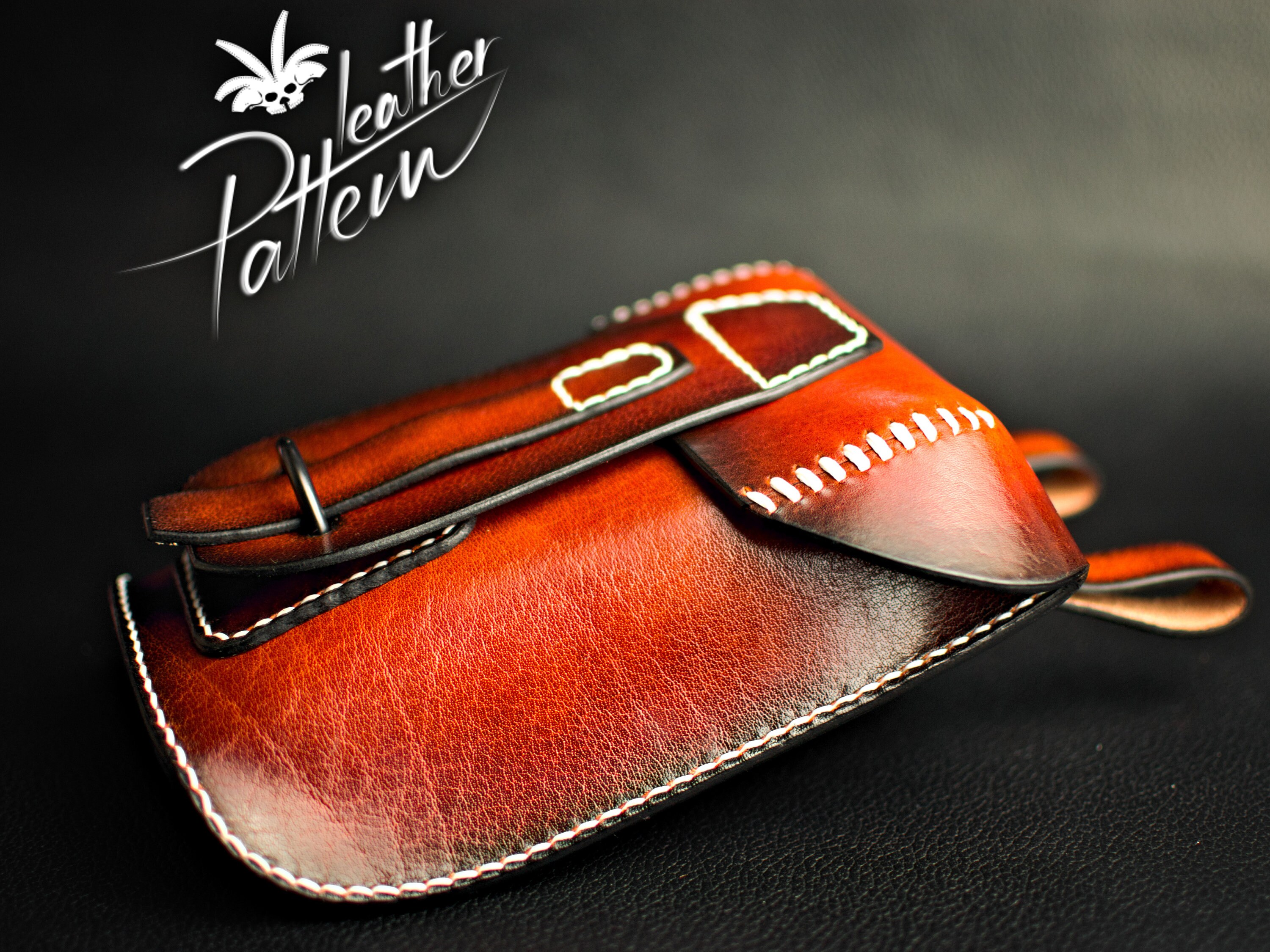 Hip bag leather pattern PDF by LeatherHubPatterns