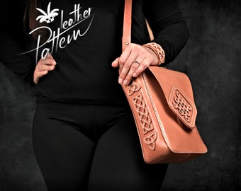 Leather bag pattern PDF - with Celtic knots - by LeatherHubPatterns