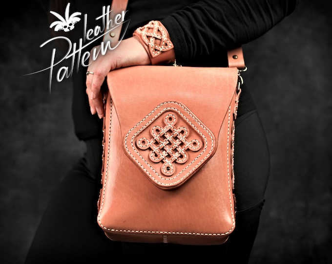 Celtic leather bag pattern PDF - by LeatherHubPatterns