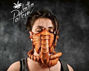 Alien face hugger mask leather pattern PDF - by LeatherHubPatterns