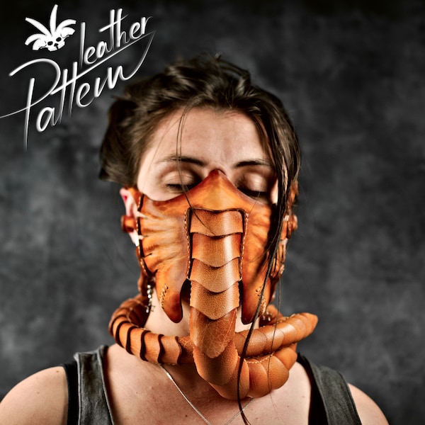 Alien face hugger mask leather pattern PDF - by LeatherHubPatterns