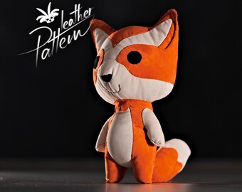 Toy fox leather pattern PDF - Teddy the fox -  by LeatherHubPatterns