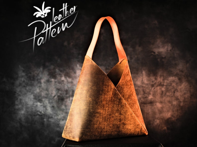 Tote bag leather pattern PDF Julie by LeatherHubPatterns image 2