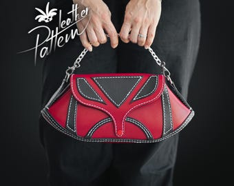 Leather purse pattern PDF - The Karmyna - by LeatherHubPatterns