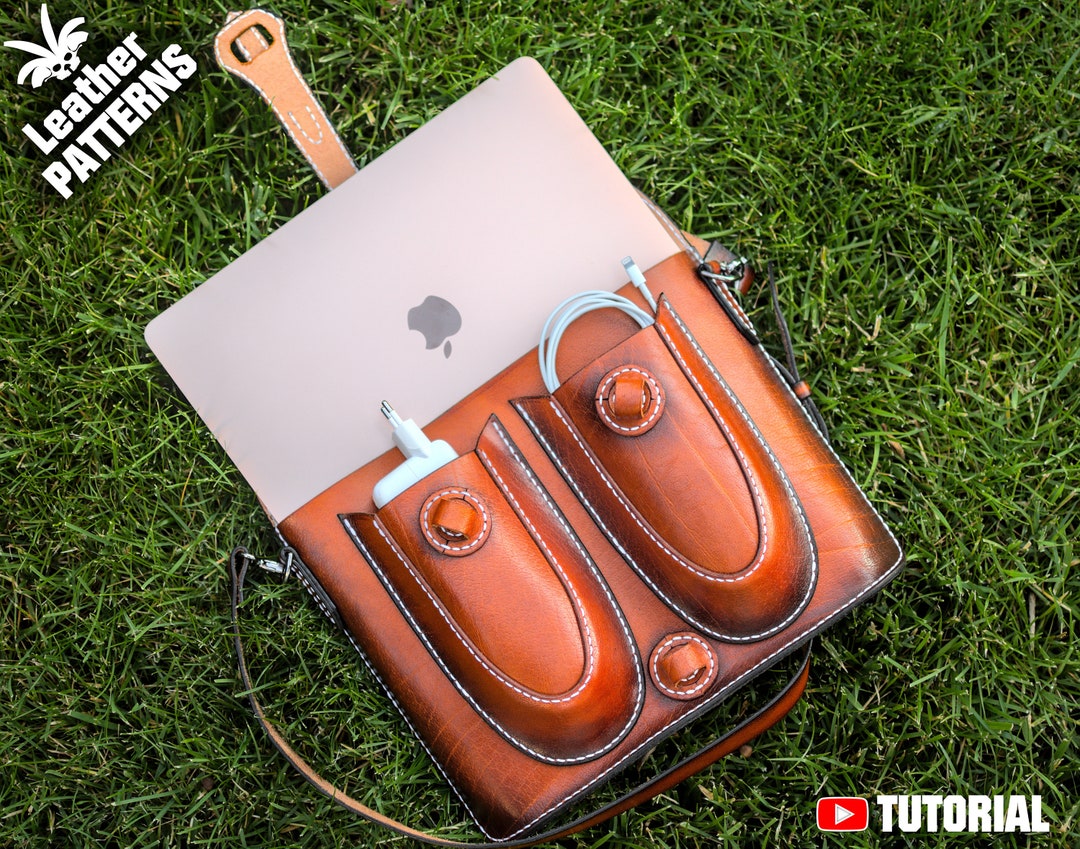 Leather Briefcase Pattern PDF for 13 Inch Macs by Etsy