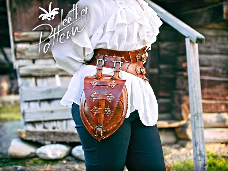 Corset and hip bag leather pattern PDF by LeatherHubPatterns image 4