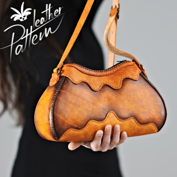 Leather purse pattern PDF - The Mariposa bag - by LeatherHubPatterns