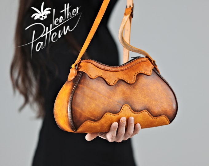 Leather purse pattern PDF - The Mariposa bag - by LeatherHubPatterns
