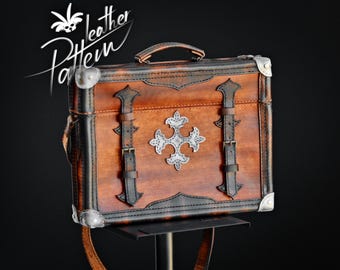 Briefcase leather pattern PDF - Lavey's trunk - by LeatherHubPatterns