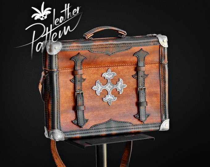 Briefcase leather pattern PDF - Lavey's trunk - by LeatherHubPatterns