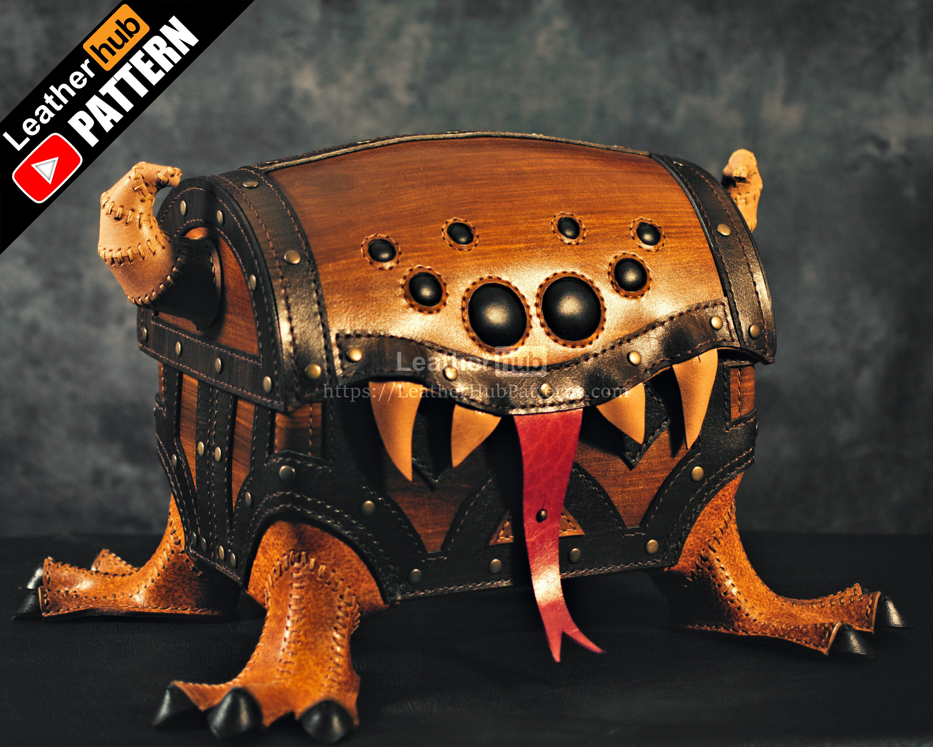 Mimic chest leather pattern PDF - by Leatherhub
