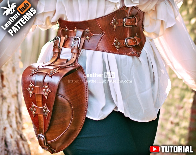 Corset and hip bag leather pattern PDF - by Leatherhub