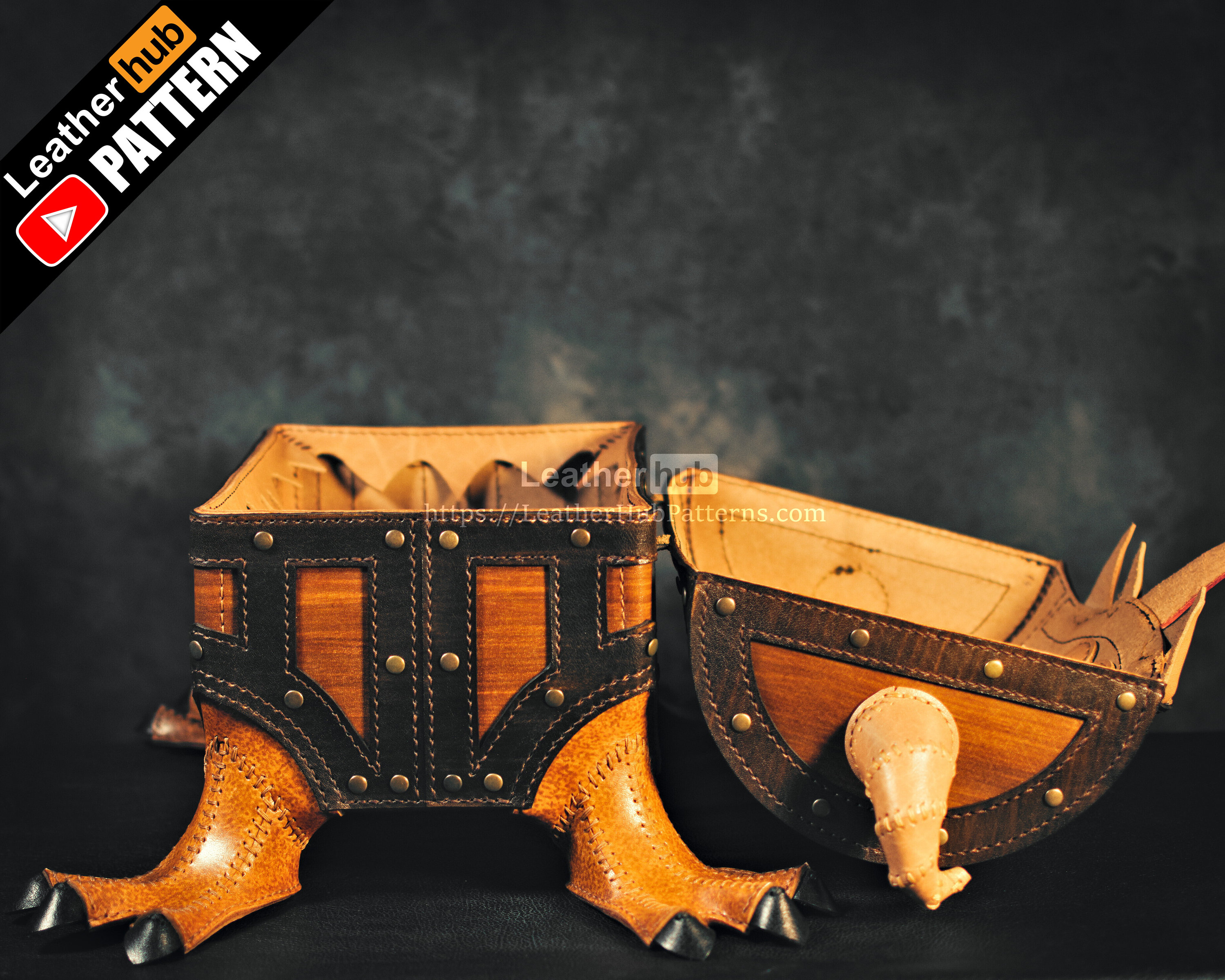 Mimic chest leather pattern PDF - by Leatherhub