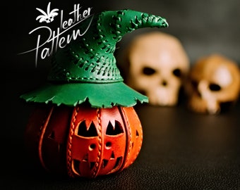 Jack O'Lantern pumpkin leather pattern PDF - by LeatherHubPatterns
