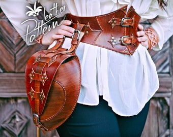 Corset and hip bag leather pattern PDF - by LeatherHubPatterns