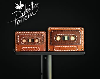 Wallet leather pattern PDF - Music Cassette - by LeatherHubPatterns