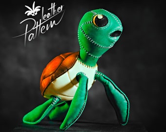 Toy turtle leather pattern PDF - by LeatherHubPatterns