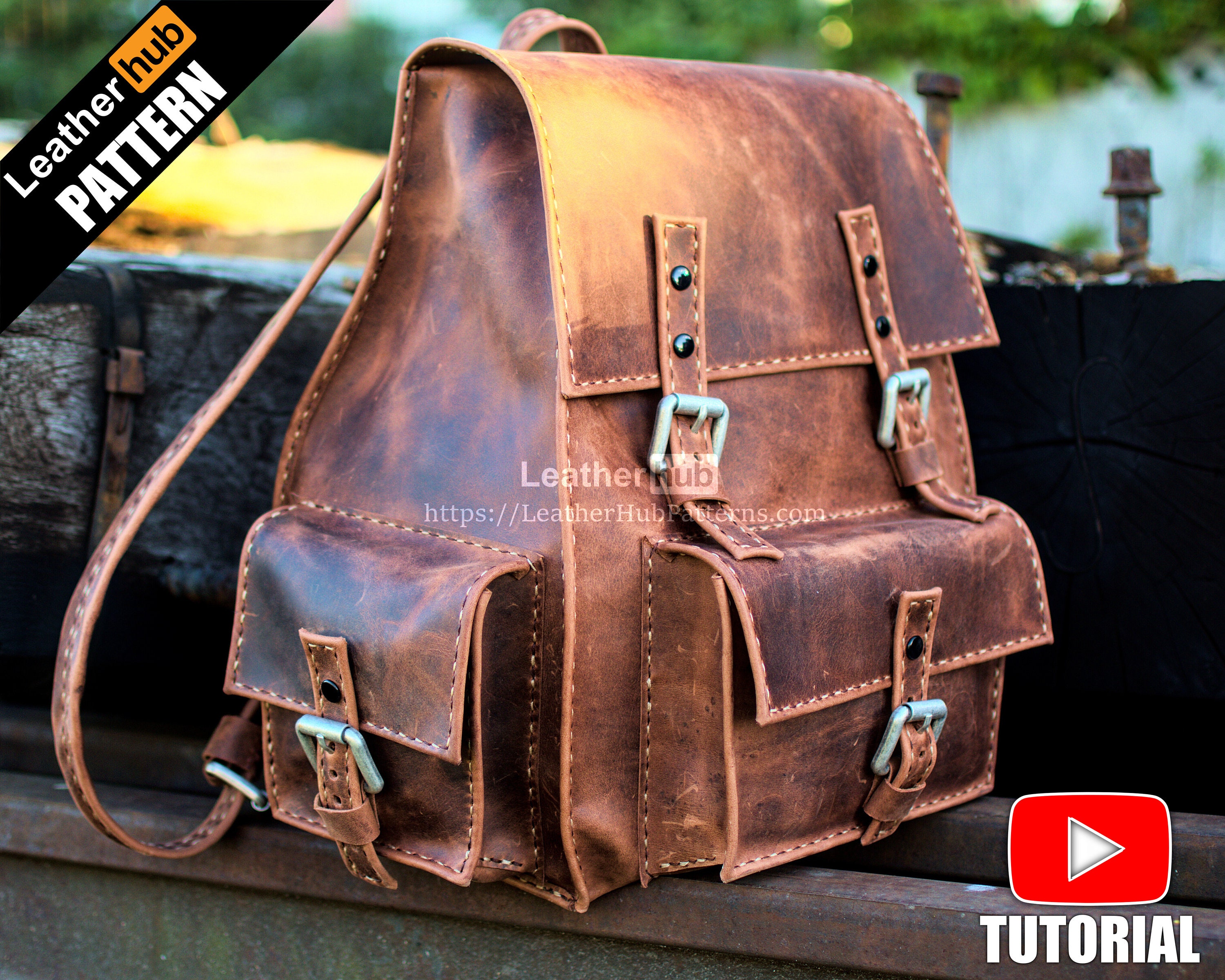 leather hiking backpack